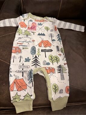 Tesa Babe Camping Print One-Piece - Green Accent